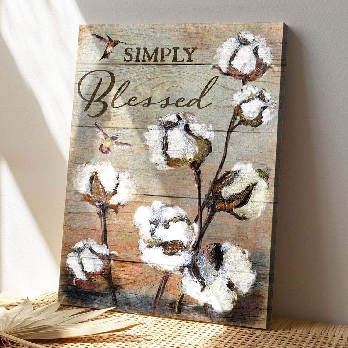 Cotton Flower Simply Blessed Bible Verse Scripture Canvas Print Cotton Flower Simply Blessed Bible Verse Scripture Canvas Print