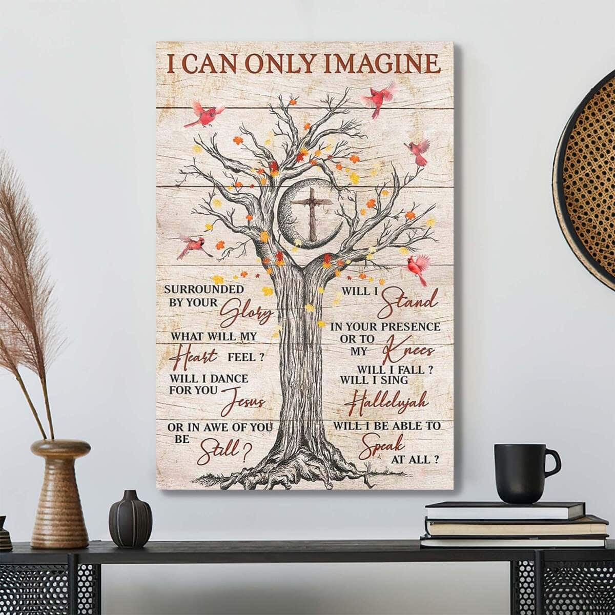 Cross Tree With Cardinal I Can Only Imagine Bible Verse Scripture Canvas Print Cross Tree With Cardinal I Can Only Imagine Bible Verse Scripture Canvas Print