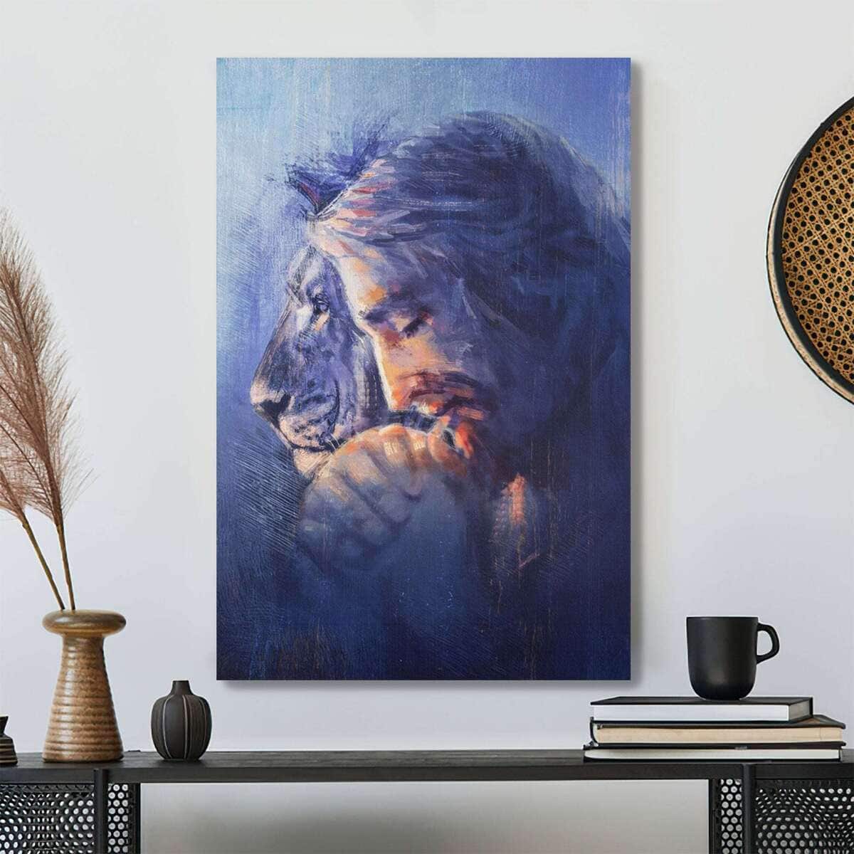 Amazing Lion And Jesus Have Faith On Him Bible Verse Scripture Canvas Print Amazing Lion And Jesus Have Faith On Him Bible Verse Scripture Canvas Print