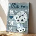 Flower Vase Bless Our Home Bible Verse Scripture Canvas Print