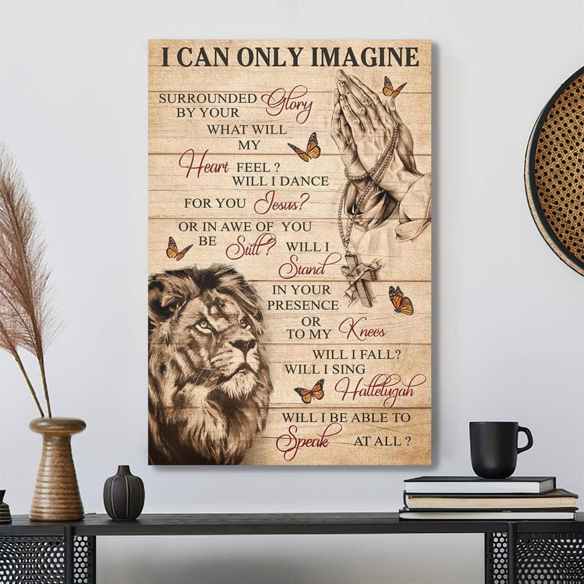 Lion And Jesus I Can Only Imagine Bible Verse Scripture Canvas Print Lion And Jesus I Can Only Imagine Bible Verse Scripture Canvas Print