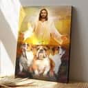 Bulldog In The Arms Of Jesus Bible Verse Scripture Canvas Print Bulldog In The Arms Of Jesus Bible Verse Scripture Canvas Print