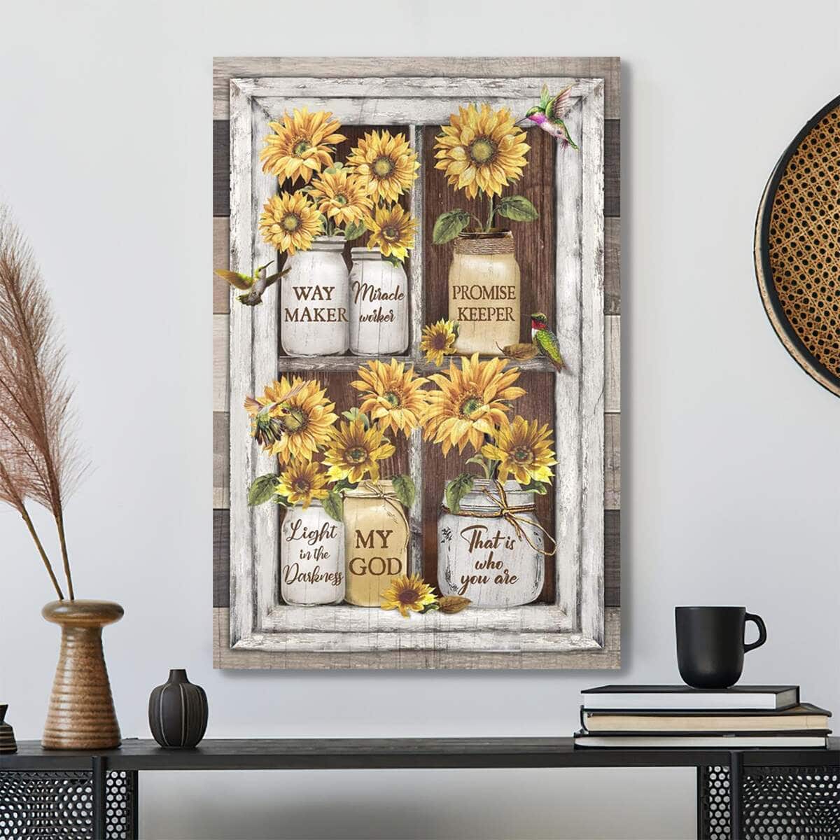 Sunflower And Hummingbird My God Is The Light In The Darkness Bible Verse Scripture Canvas Print Sunflower And Hummingbird My God Is The Light In The Darkness Bible Verse Scripture Canvas Print