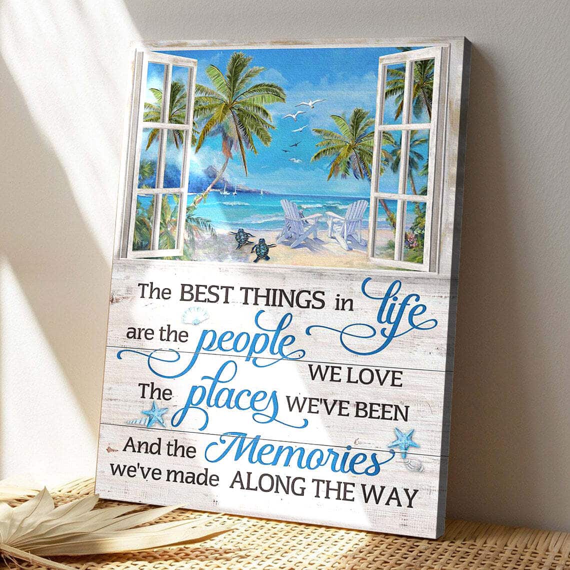 Fresh Beach Landscape The Best Thing In Life Bible Verse Scripture Canvas Print