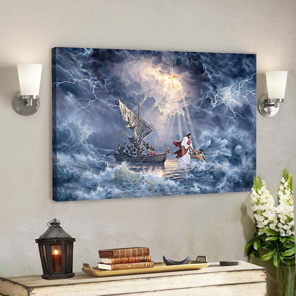 Jesus And The Fishermen Jesus Christian Gift For Christian Canvas Wall Art