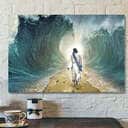 Jesus Walking Through The Water Jesus Christian Gift For Christian Canvas Wall Art