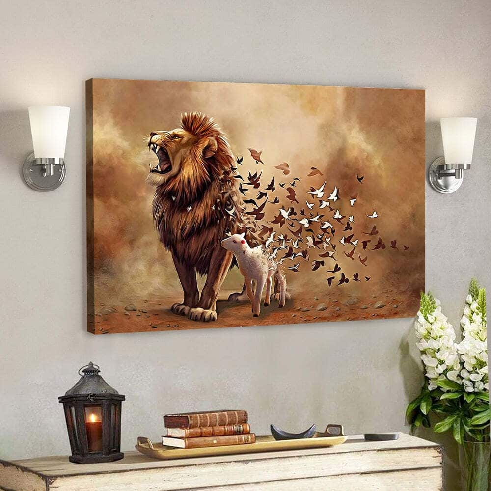 Lion Jesus Christian Gift Jesus Bible Verse Scripture Canvas Wall Art