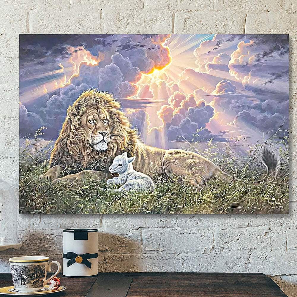 Lion Jesus Blue Sky Christian Gift Jesus Bible Verse Scripture Canvas Wall Art Lion Jesus Blue Sky Christian Gift Jesus Bible Verse Scripture Canvas Wall Art