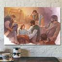 Jesus And The People Religious Gift For Christian Canvas Wall Art