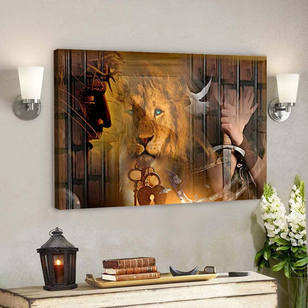 Jesus And Lion Jesus Christian Gift Jesus Scripture Canvas Wall Art