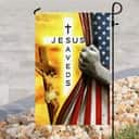Jesus Saves Christian Religious Christian Garden Flag