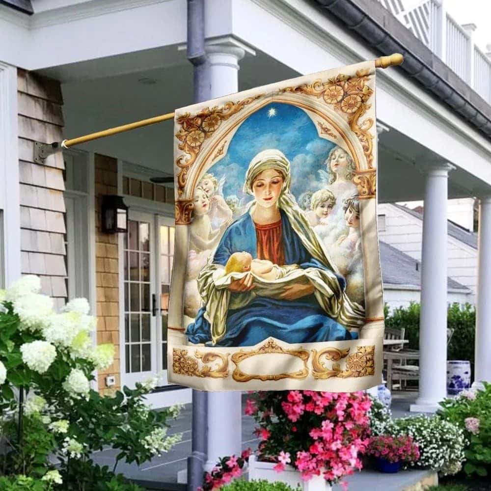Mary Gives Birth To Jesus Religious Christian Garden Flag Mary Gives Birth To Jesus Religious Christian Garden Flag