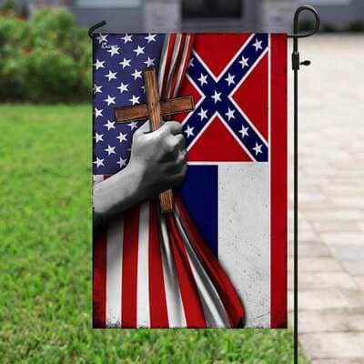 Mississippi Christian Cross Religious Christian Garden Flag