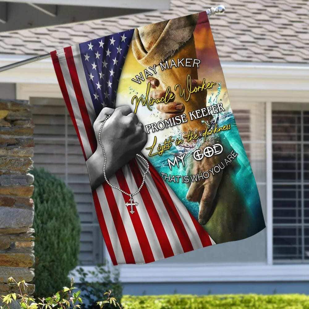Jesus Way Maker Miracle Worker Promise Keeper American Religious Christian Garden Flag Jesus Way Maker Miracle Worker Promise Keeper American Religious Christian Garden Flag