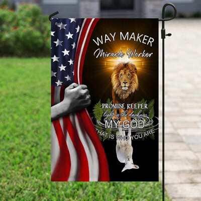 Jesus Way Maker Miracle Worker Promise Keeper Religious Christian Garden Flag