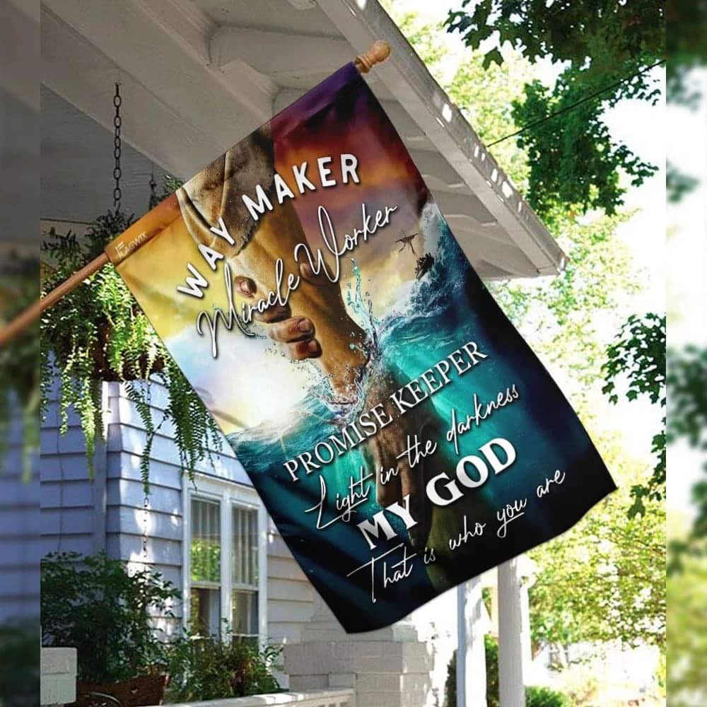 Jesus Way Maker Miracle Worker Promise Keeper Light In The Darkness Religious Christian Garden Flag