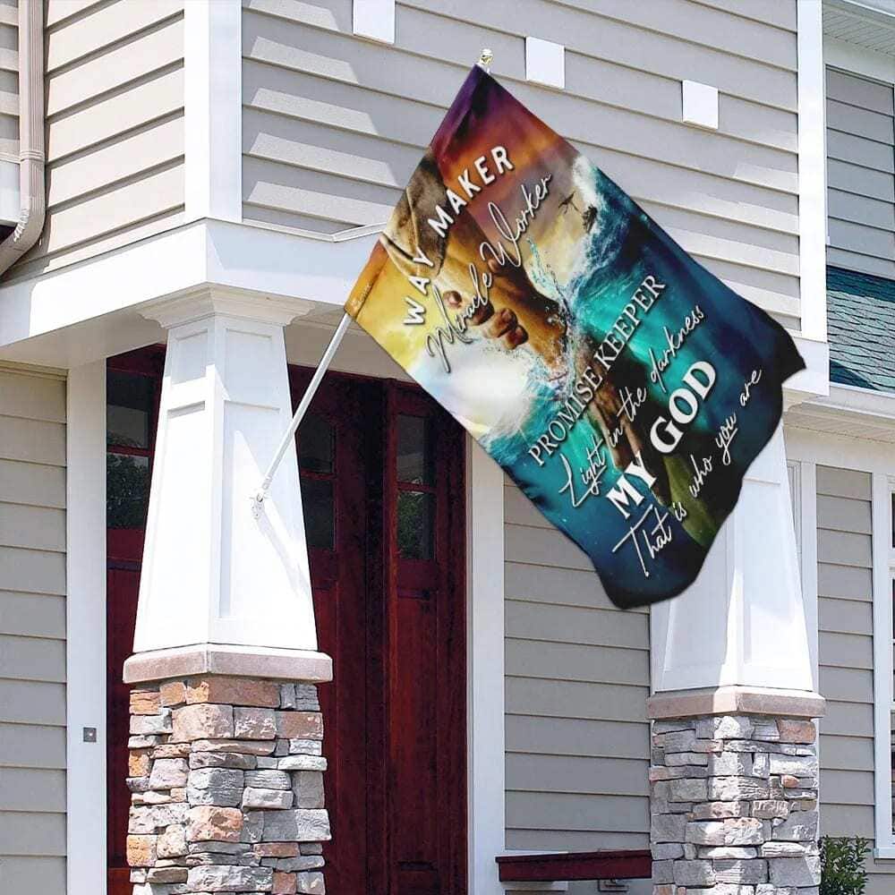 Jesus Way Maker Miracle Worker Promise Keeper Light In The Darkness Religious Christian Garden Flag