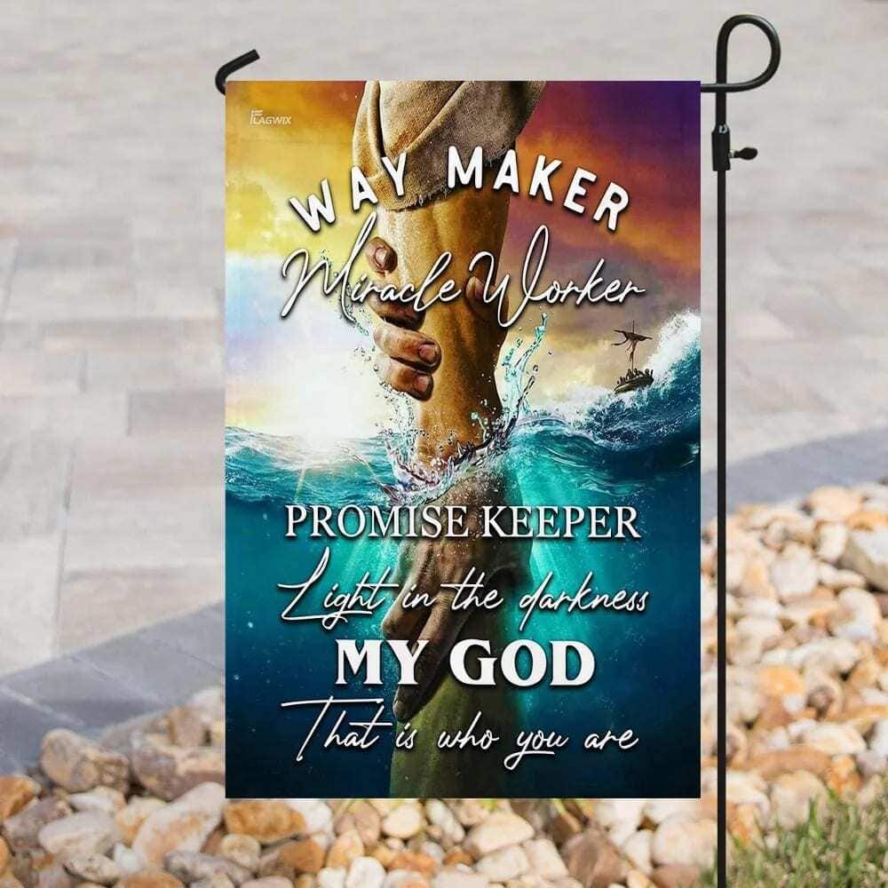 Jesus Way Maker Miracle Worker Promise Keeper Light In The Darkness Religious Christian Garden Flag Jesus Way Maker Miracle Worker Promise Keeper Light In The Darkness Religious Christian Garden Flag