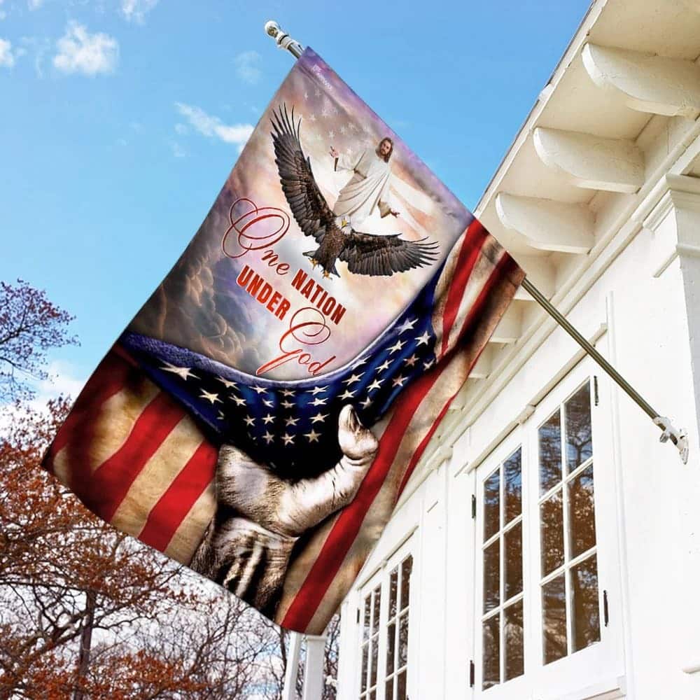 One Nation Under God Jesus Christian American Religious Christian Garden Flag