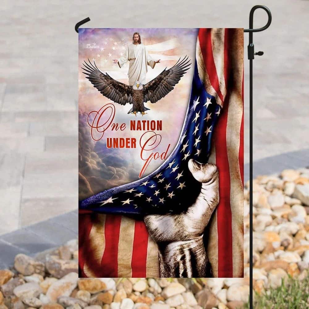 One Nation Under God Jesus Christian American Religious Christian Garden Flag One Nation Under God Jesus Christian American Religious Christian Garden Flag