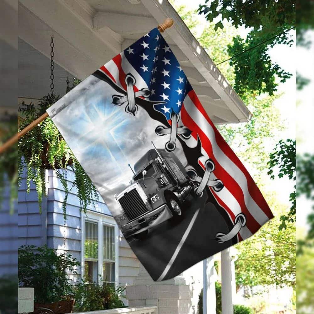 Truck Trucker Jesus Take The Wheel Religious Christian Garden Flag