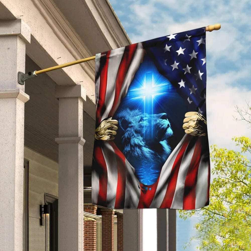 Jesus Christ American Religious Christian US Flag Garden Flag