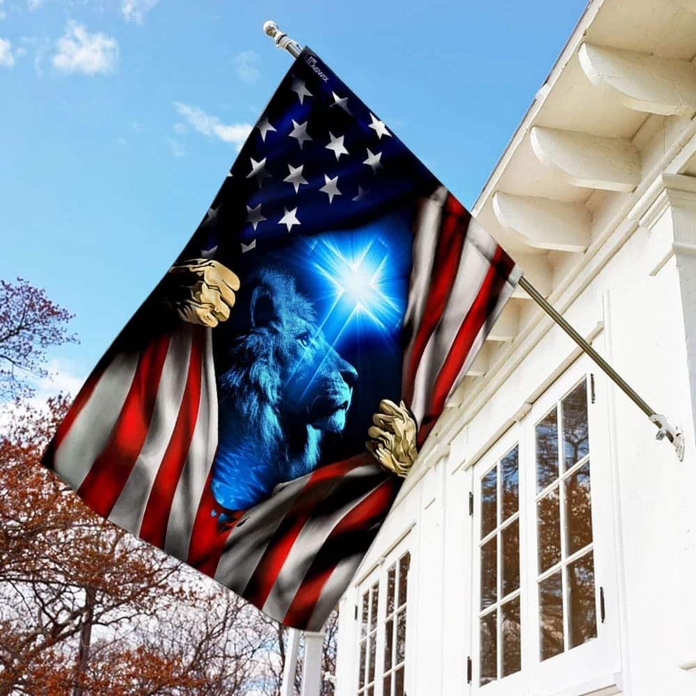 Jesus Christ American Religious Christian US Flag Garden Flag