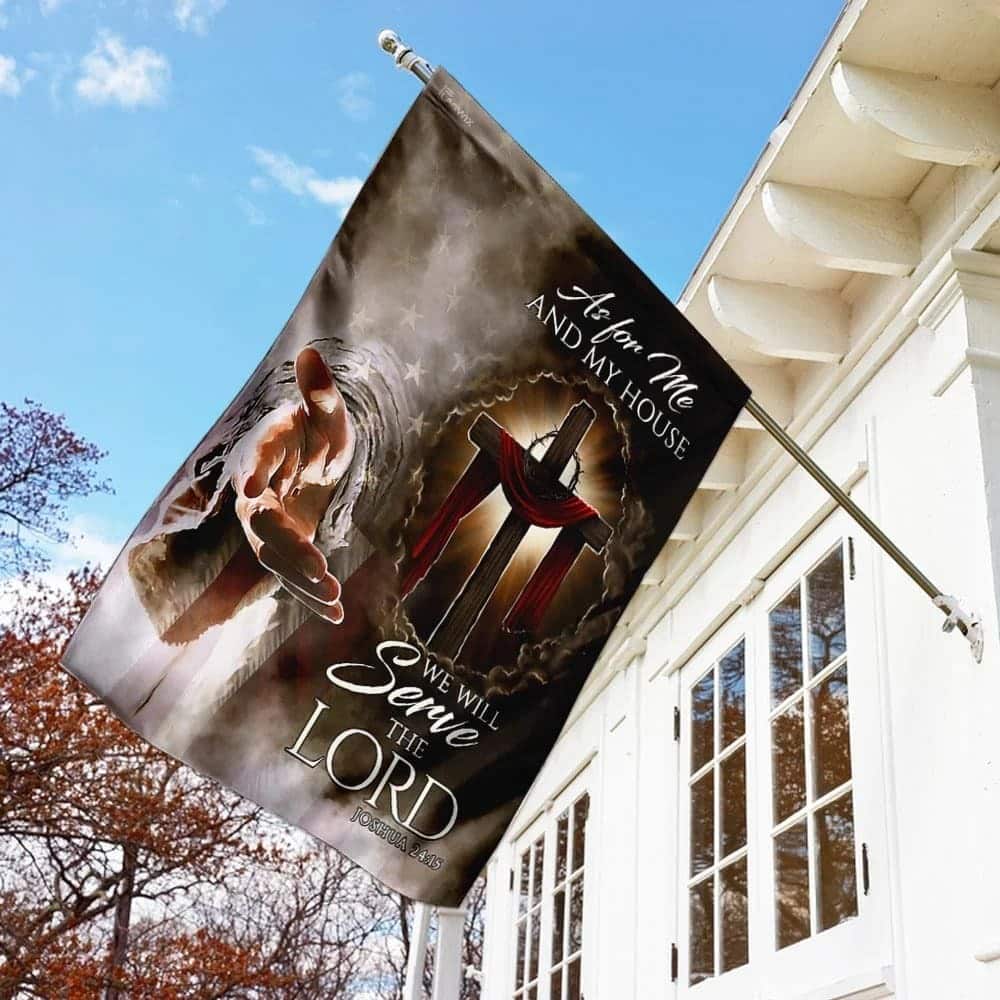 Jesus Christ As For Me And My Religious House Christian Garden Flag
