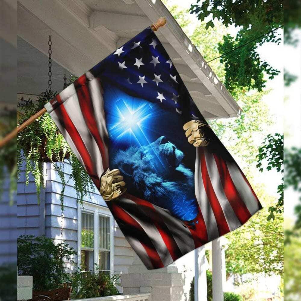 Jesus Christ American Religious Christian US Flag Garden Flag
