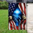 Jesus Christ American Religious Christian US Flag Garden Flag