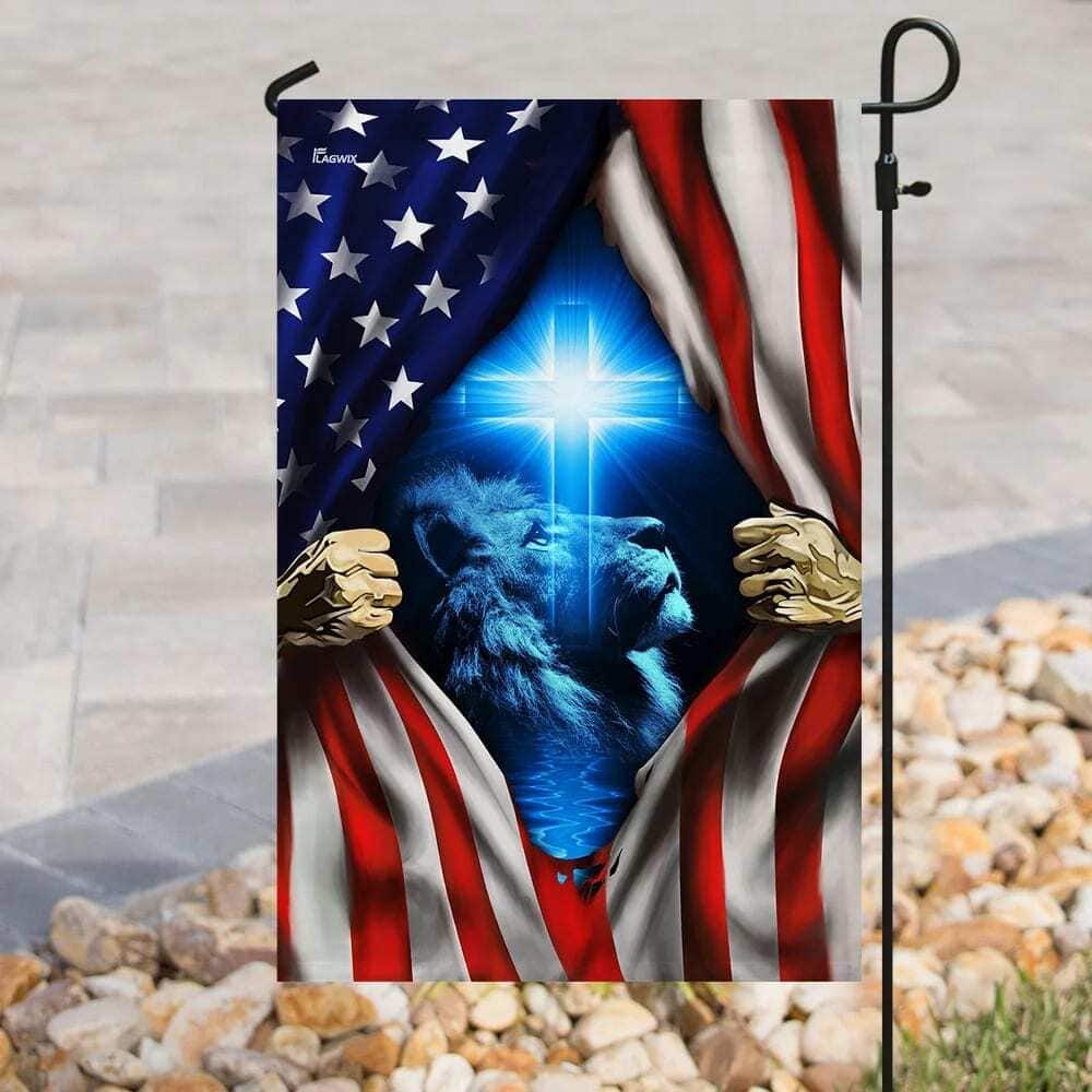 Jesus Christ American Religious Christian US Flag Garden Flag