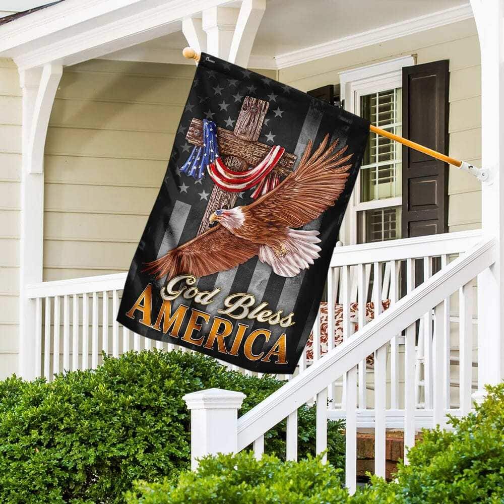 Jesus Cross Jesus And Eagle God Bless America Religious Christian Garden Flag Jesus Cross Jesus And Eagle God Bless America Religious Christian Garden Flag