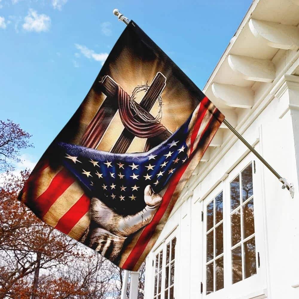 Jesus Hand Bright Christian Cross Religious Christian Garden Flag Jesus Hand Bright Christian Cross Religious Christian Garden Flag