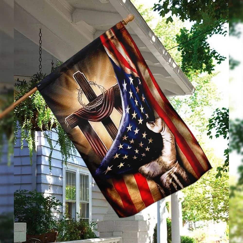 Jesus Hand Bright Christian Cross Religious Christian Garden Flag Jesus Hand Bright Christian Cross Religious Christian Garden Flag