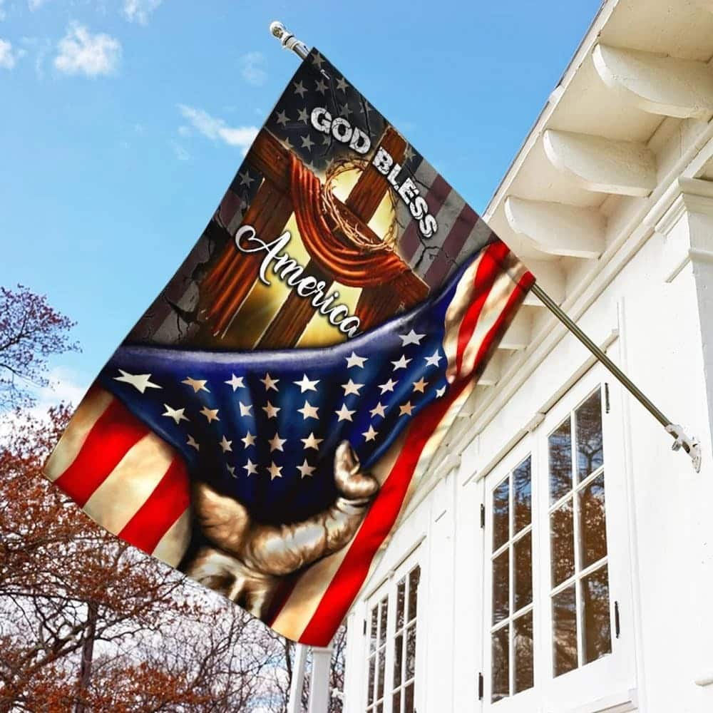 God Bless America Christian Cross Religious Christian Garden Flag God Bless America Christian Cross Religious Christian Garden Flag