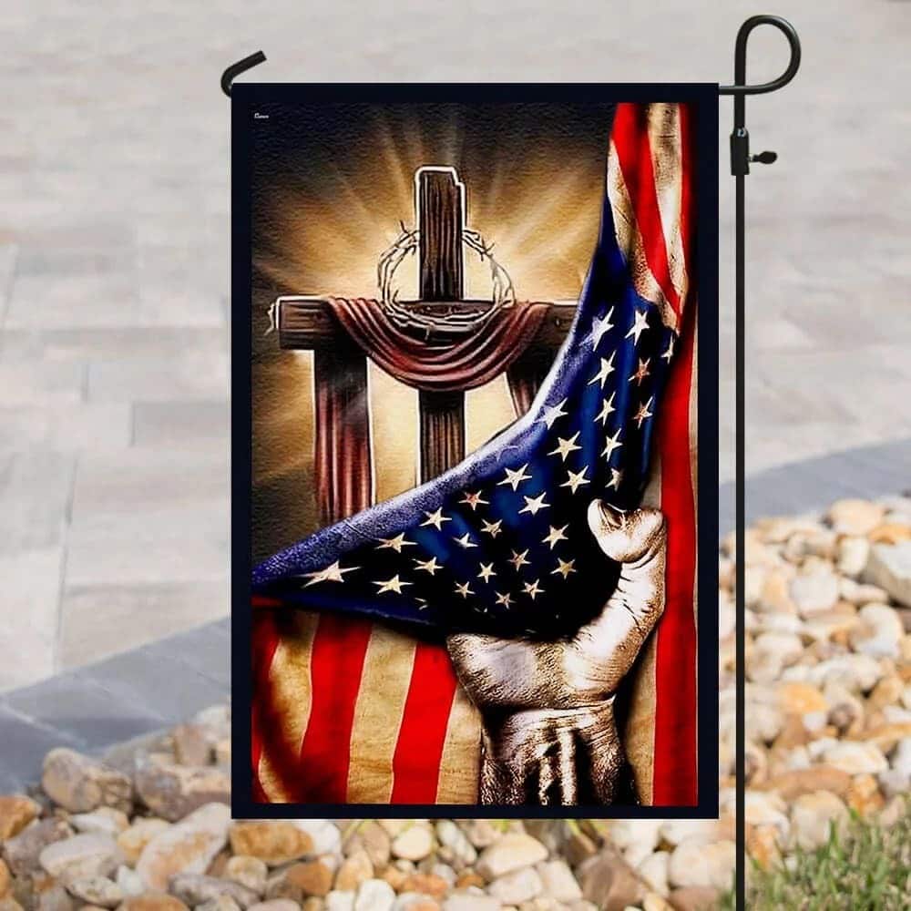 Jesus Hand Bright Christian Cross Religious Christian Garden Flag