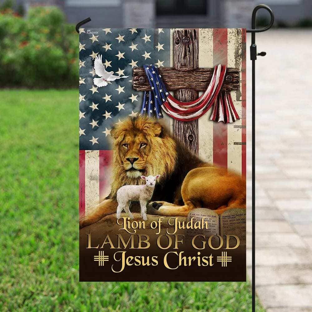 Jesus Christ Religious Christian US Flag Garden Flag Jesus Christ Religious Christian US Flag Garden Flag