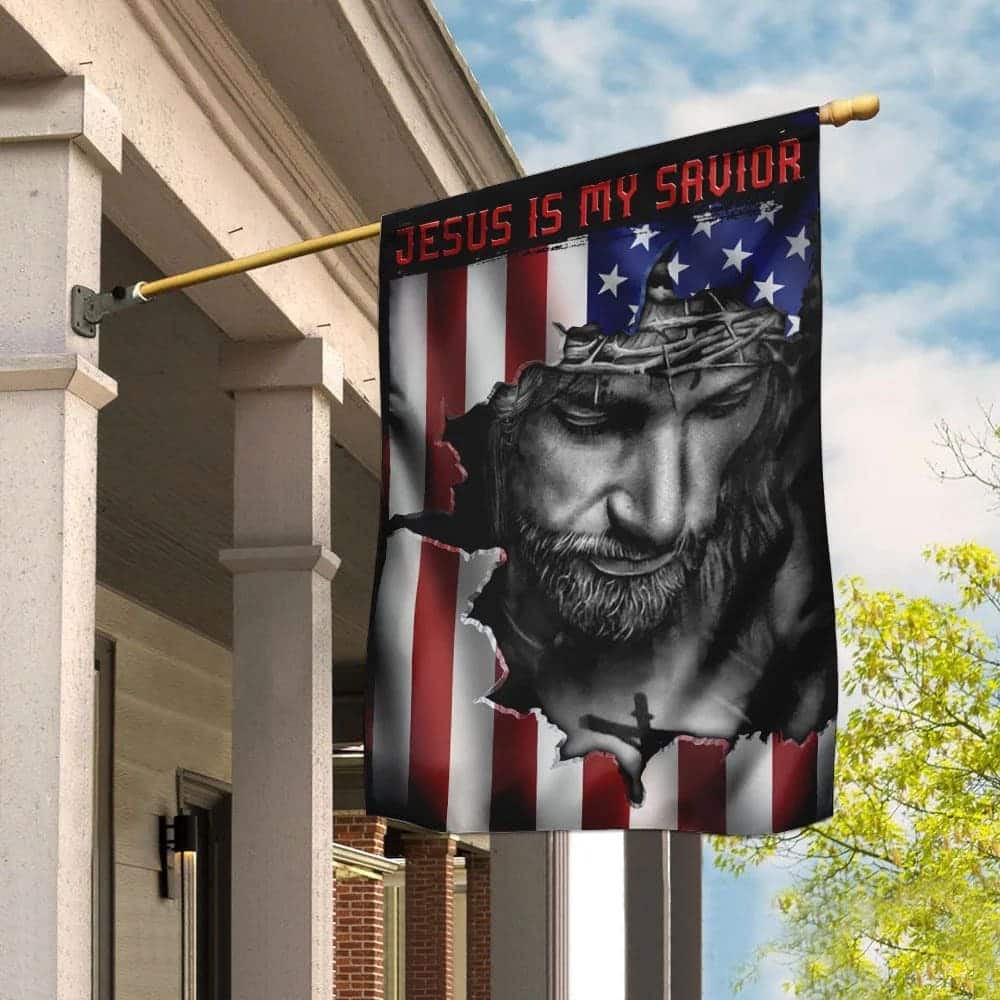 Jesus And American Religious Jesus Is My Savior Religious Christian Garden Flag Jesus And American Religious Jesus Is My Savior Religious Christian Garden Flag