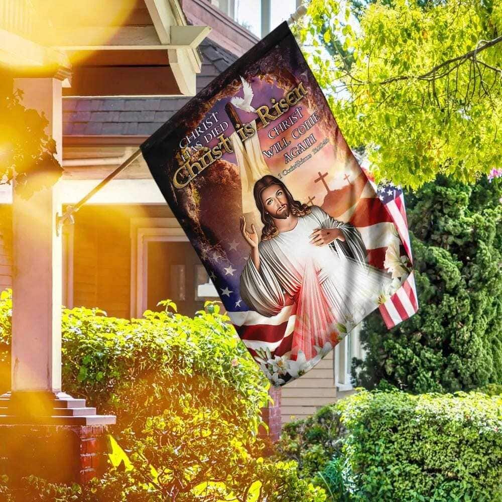 Happy Easter Christ Has Died Christ Is Risen Christ Will Come Again Jesus Religious Christian Garden Flag
