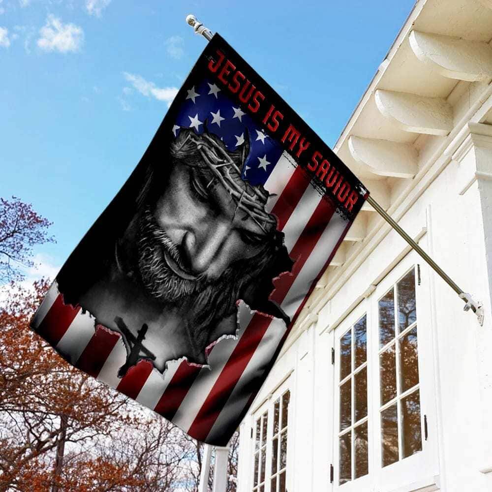 Jesus And American Religious Jesus Is My Savior Religious Christian Garden Flag