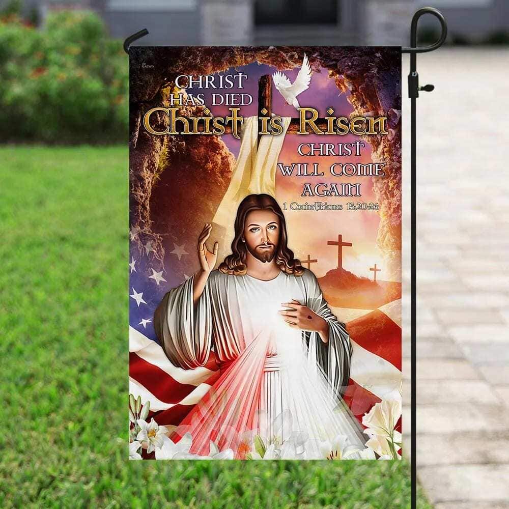 Happy Easter Christ Has Died Christ Is Risen Christ Will Come Again Jesus Religious Christian Garden Flag Happy Easter Christ Has Died Christ Is Risen Christ Will Come Again Jesus Religious Christian Garden Flag