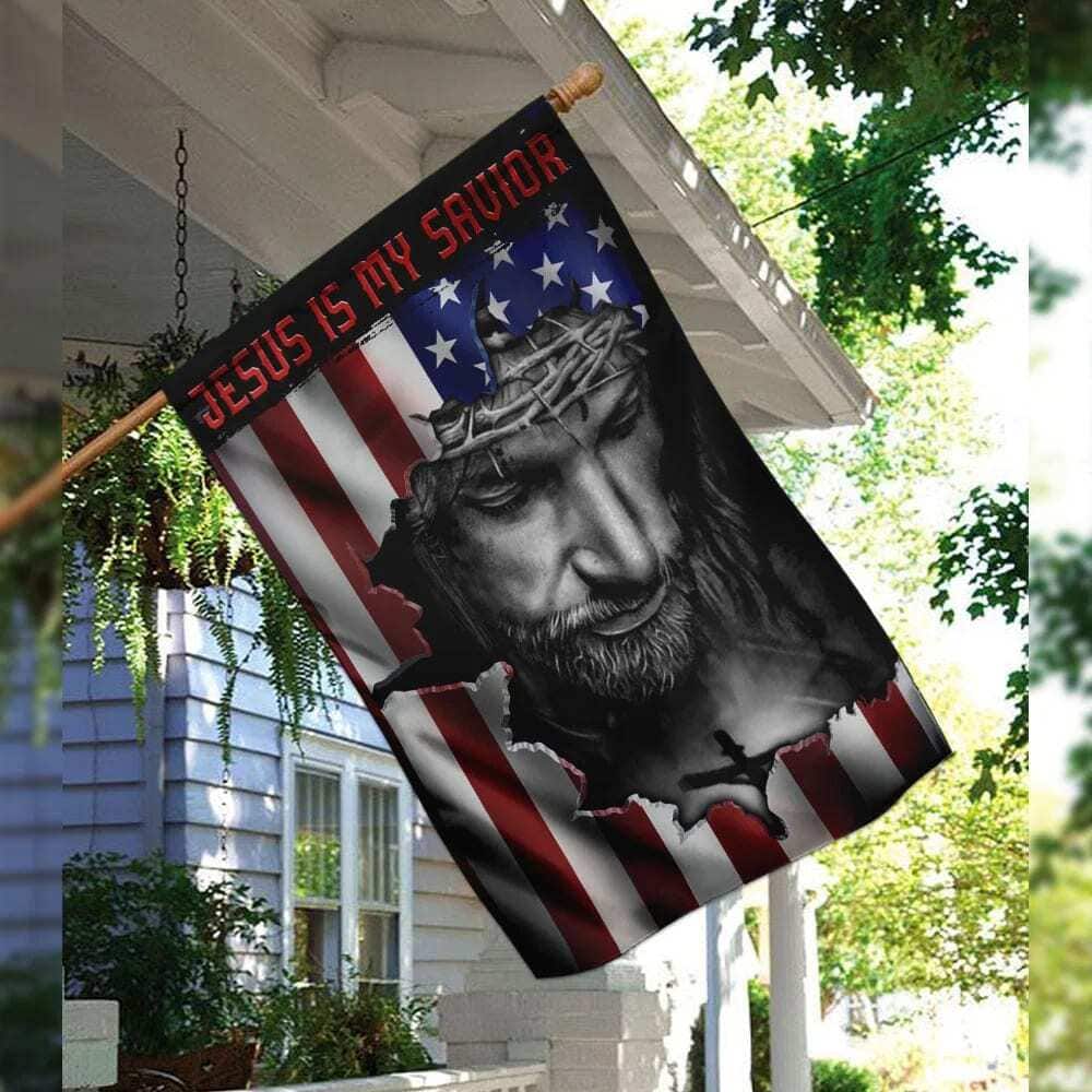 Jesus And American Religious Jesus Is My Savior Religious Christian Garden Flag