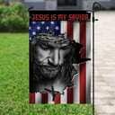 Jesus And American Religious Jesus Is My Savior Religious Christian Garden Flag Jesus And American Religious Jesus Is My Savior Religious Christian Garden Flag