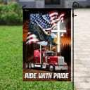 Jesus American Eagle Trucker Ride With Pride Religious Christian Garden Flag Jesus American Eagle Trucker Ride With Pride Religious Christian Garden Flag