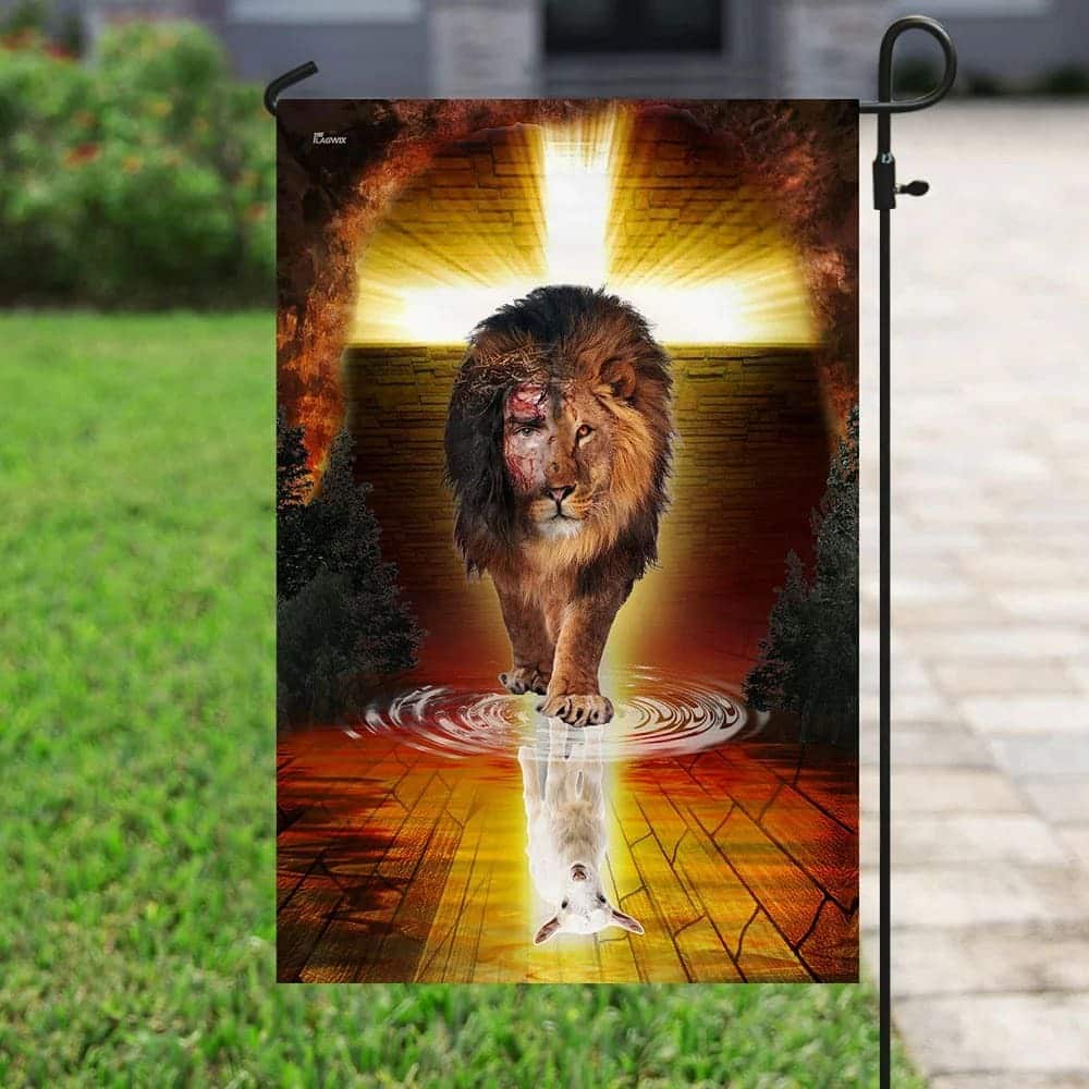Jesus Is Alive The Lion And The Lamb Jesus Christ Lion And Lamb Religious Christian Garden Flag Jesus Is Alive The Lion And The Lamb Jesus Christ Lion And Lamb Religious Christian Garden Flag