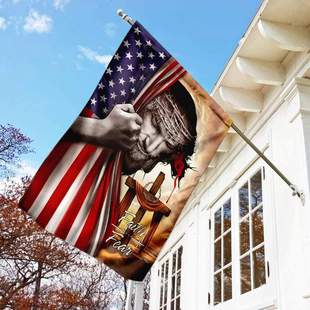 Jesus Cross Christian Faith Over Fear Religious Christian Garden Flag Jesus Cross Christian Faith Over Fear Religious Christian Garden Flag
