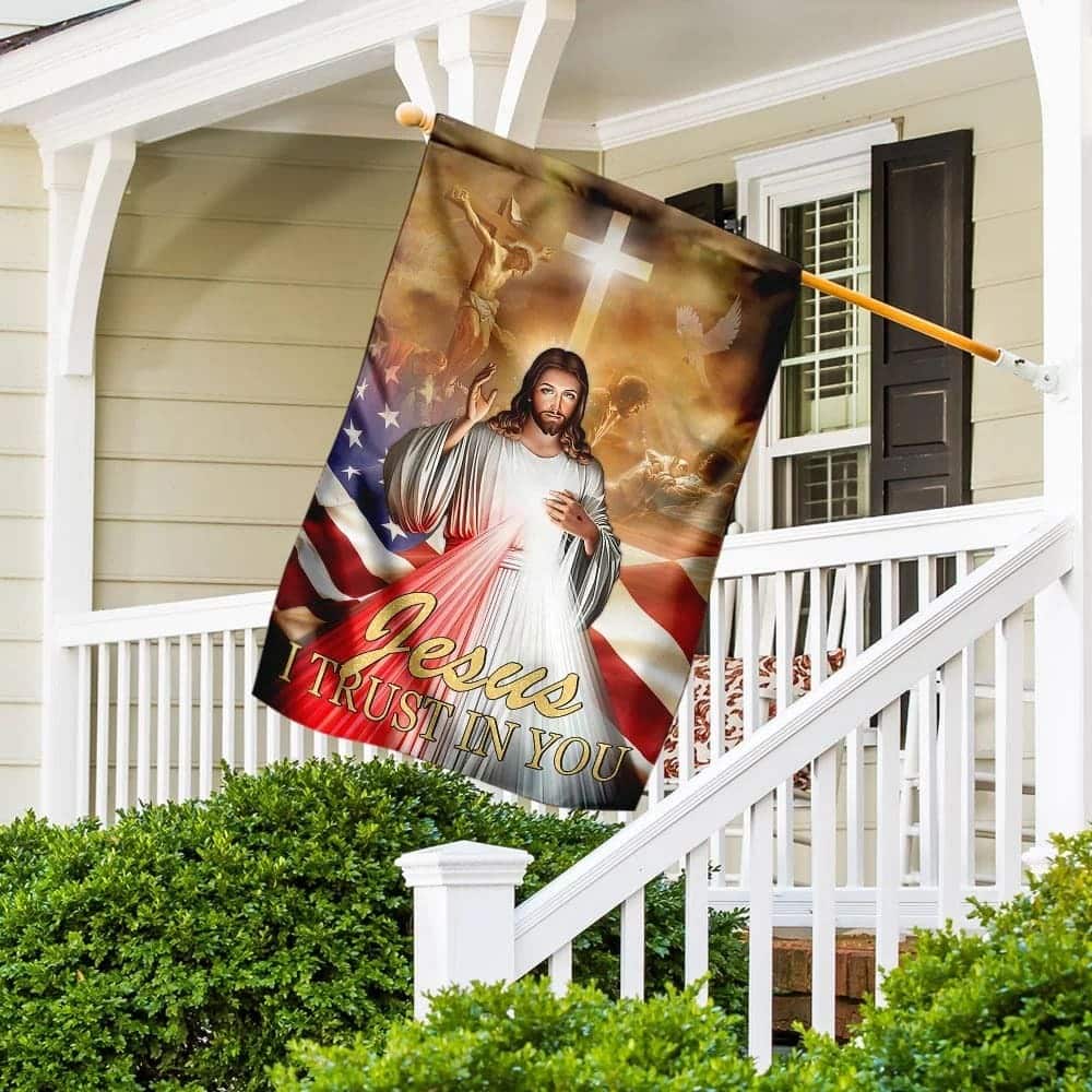 Jesus I Trust In You Religious Christian Garden Flag Jesus I Trust In You Religious Christian Garden Flag
