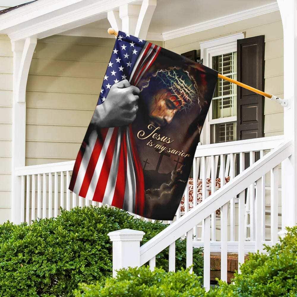Jesus Is My Savior American US Religious Christian Garden Flag