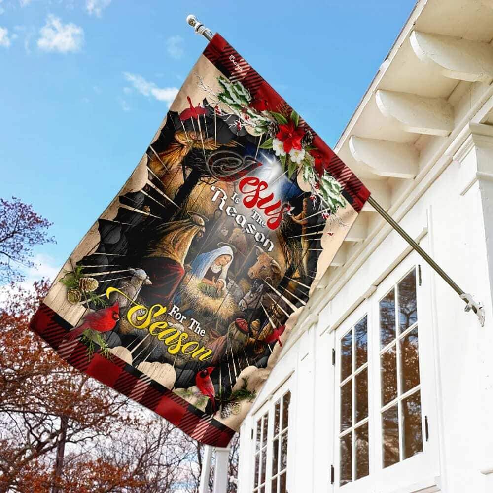 Jesus Is The Reason For The Season Religious Christian Garden Flag