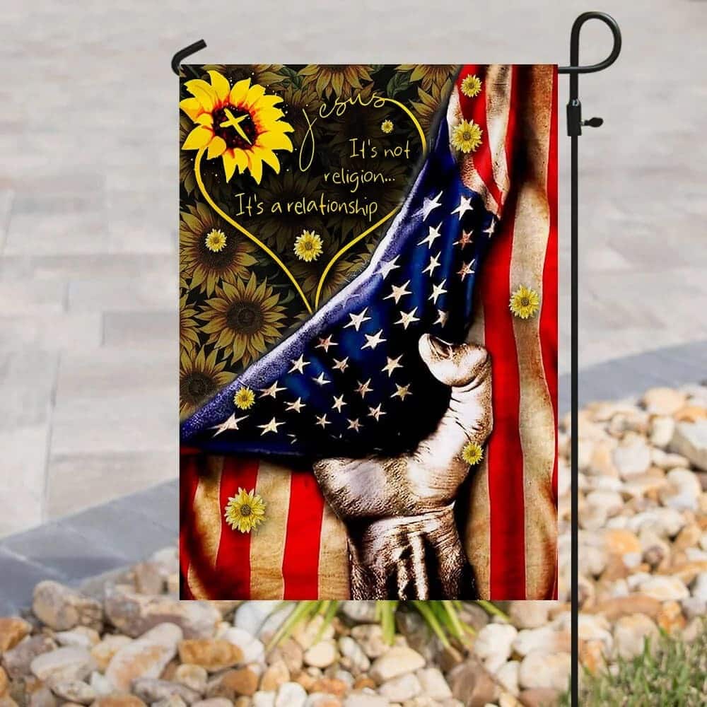 Jesus Love Religious Christian It's A Relationship Garden Flag Jesus Love Religious Christian It's A Relationship Garden Flag